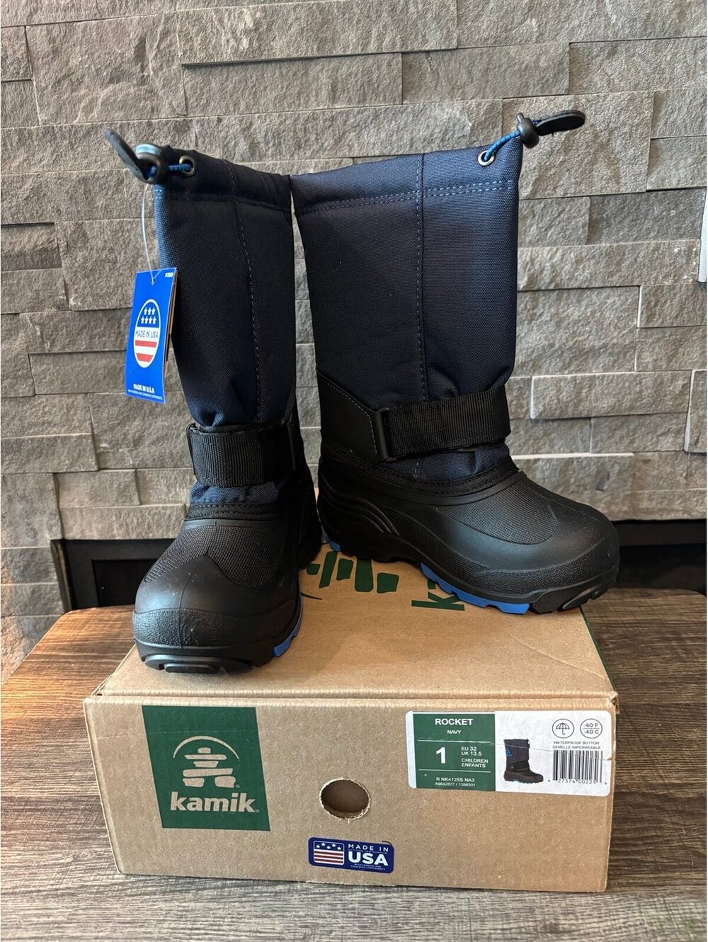 Kamik Rocket Waterproof Winter Boots Kids Size 1